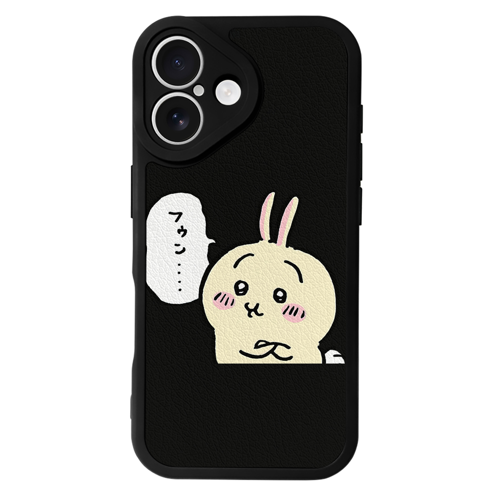 （画像用） ちいかわ うさぎ Chii-kawa usagi 【iPhone 16シリーズ対応】シリコンスマホケース（レザー調） 材質：シリコン